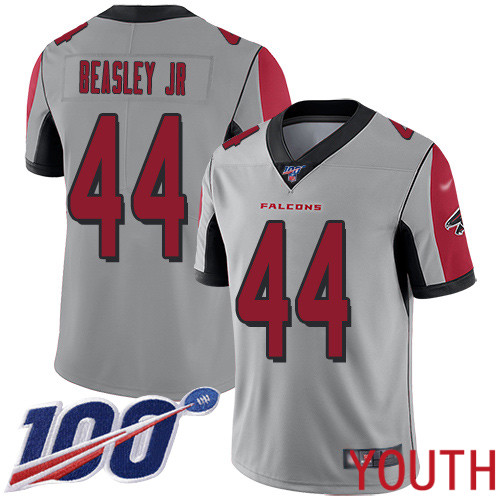 Atlanta Falcons Limited Silver Youth Vic Beasley Jersey NFL Football #44 100th Season Inverted Legend